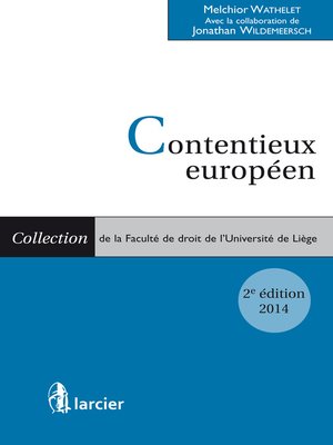 cover image of Contentieux européen (2 volumes)